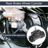 Black cast iron rear brake wheel cylinder for toyota rav4 1996-2000 with threaded ports and central bolt back view