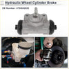 Silver hydraulic rear brake wheel cylinder with black rubber boots for toyota rav4 2001-2005 shown from back side