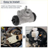 Rear brake wheel cylinder for toyota rav4 2001-2005 gray metallic with black rubber end caps shown from the back side
