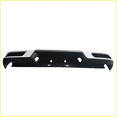 Black plastic rear bumper guard with ventilation slots and rugged angular design for ldv t60 2017 to 2023 back view