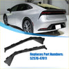 Black plastic rear bumper bracket side skirt trim pieces for silver Toyota Prius 1.5L 2010-2015 backside view