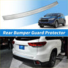 Silver metallic rear bumper guard protector for toyota highlander 2015-2019 with sleek ridged texture back side view