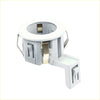 Rear bumper parking sensor retainer for toyota with white plastic and metal clip mount shown from back side