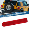 Red elongated rear bumper reflector with textured surface shown from back for toyota fj cruiser 2007-2014