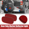 Red oval rear bumper side marker reflector lights with textured surface for toyota rav4 2019-2023 back side view