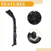 Black plastic rear bumper support bracket for toyota prius 2004-2009 with molded ridges and mounting clip back view