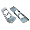 Gray painted metal rear bumper tail lightset trim pieces with matte finish and cut-out design for datsun nissan 1973-1979