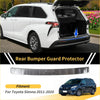 Shiny chrome-finished rear bumper topper guard protector for toyota sienna 2011-2020 shown from back side