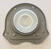 Rear crankshaft oil seal with gray metal oil pan gasket and white plastic insert for transit defender ranger shown from back side