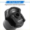 Black rubber rear crossmember bushing with molded contours and central hole for toyota echo scion xa 2000-2006