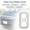 Silver metallic rear cup holder cover for toyota harrier 80 series with sleek rectangular design and inner cutout pattern