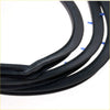 Black rubber rear door inner weatherstrip with blue adhesive tabs for Nissan Datsun 230 240C 260C 1971-1975