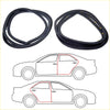 Black rubber rear door inner weatherstrip seals for nissan datsun 230 240c 260c 1971-1975 shown coiled with placement diagrams
