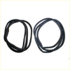 Black rubber rear door weatherstrip seals coiled ready for installation for mazda familia 323 glc sedan 1980-1985