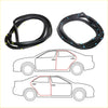 Black rubber rear door weatherstrip with yellow blue adhesive tabs for mazda familia hatchback 323 glc 1977 1980