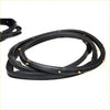Black rubber rear door weatherstrip seal with gold metal fasteners for Datsun Nissan Sentra Sunny B13 sedan