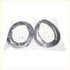 Two black rubber rear door weatherstrip seals for datsun nissan sentra sunny b13 sedan wrapped in clear plastic