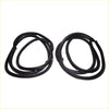 Black rubber rear door weatherstrip set coiled and ready for installation for nissan datsun sunny sentra b12 sedan