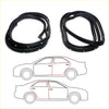 Black rubber rear door weatherstrip seals for mitsubishi galant eterna sigma 1980-1987 with installation diagrams