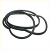 Black rubber rear door weatherstrip seal for mitsubishi galant eterna sigma 1980-1987 shown from the back side