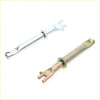 Two metallic rear drum brake shoe adjuster hinge pins silver and brass finish for toyota hilux 1988-1997