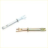 Two metallic rear drum brake shoe adjuster guide pins in silver and brass finish for toyota hilux 1988-1997