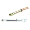 Two metallic rear drum brake shoe adjusters for toyota hilux 1988-1997 one brass and one silver with threaded forked ends