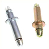 Two metallic rear drum brake shoes adjusters for nissan datsun 720 d21 with silver and brass finishes and gear rings