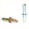 Rear drum brake shoes adjuster for toyota hilux with silver and brass metal bolts featuring gear-like serrated sections
