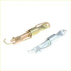 Two metallic brake shoe return springs in gold and silver with hooks for rear drum brake shoes adjuster toyota hilux