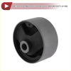 Black rubber rear engine mount bushing with metallic ring and molded points for Toyota Allion Caldina 2001-2007