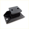 Black metal rear engine mount for Nissan Datsun 720 1980-1986 with rectangular top plate and threaded holes visible