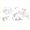 Rear engine mount for nissan datsun 720 1980-1986 red rectangular metal part with mounting holes and central slot
