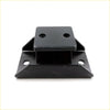 Black metal rear engine mount bracket with rectangular top plate and angled base for nissan datsun 720 ute 1980-1986