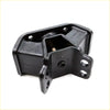 Black rubber rear engine mount with metal brackets and threaded holes for toyota hilux 1983-1988 shown from back side