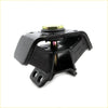 Black rubber rear engine mount with brass hex bolt and threaded rod for Toyota Hilux 1997-2005