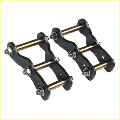 Black and gold metal link chain with sturdy industrial design for rear extended lift up greasable shackles 2 inch fit toyota hilux ford ranger isuzu dmax nissan navara d40 mazda bt50
