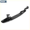 Back side of black plastic rear exterior door handle for Toyota Sienna 2004-2010 with molded grip and brackets