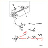 Red metal steering column assembly diagram with labeled parts for rear hand brake cables mitsubishi triton l200 1986-1996
