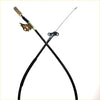 Black rear hand parking brake cable set with metallic connectors and chain end for Toyota Hilux 2004-2015 back view