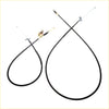 Black rear hand parking brake cable set with metallic connectors for Toyota Hilux 2004-2015 shown from back side