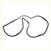 Black rubber rear hatch weatherstrip seal with smooth flexible texture and two curved sections for Nissan Fairlady Z 260Z 280Z 2+2