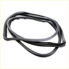 Black rubber rear hatch weatherstrip seal for Nissan Fairlady Z 260Z 280Z 2+2 shown from the back side