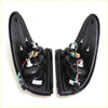 Back side of black plastic rear led tail light with internal wiring for mitsubishi l200 triton smoke style