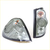 Rear led tail light light smoke black with clear smoked lens and black trim for mitsubishi l200 triton shown from back side