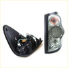 Rear led tail lights smoke black for mitsubishi strada sportero hunter with three circular illuminated sections back view
