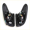 Back side of black plastic rear led tail lights with internal wiring for mitsubishi strada sportero hunter