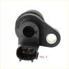 Black plastic rear left abs wheel speed sensor with two gold pins and molded bracket for toyota tacoma 1998-2004 back view