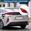 Red sleekly designed led taillight lens for rear left bumper reflector on toyota prius 2019 to 2022 showing back side