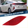 Rear left bumper reflector for toyota prius 2019-2022 red plastic with textured reflective surface visible from back side